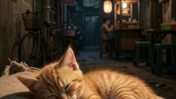 KUCING OREN TIDUR DI GANG JADI TITAN?! 😱🐯