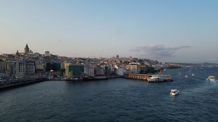 Karaköy waterfront, with Galata Tower rising above Istanbul’s skyline. 🌊🏙️✨