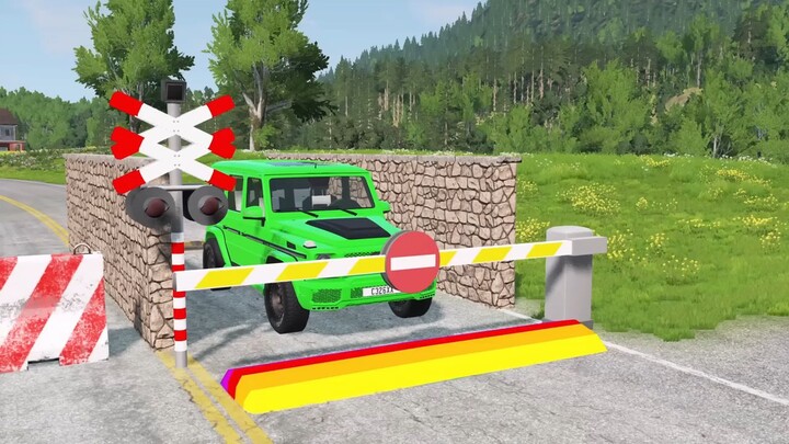 Flatbed Truck McQueen | Transportation with Truck - Pothole vs Car #111 | BeamNG.Drive Gameplay