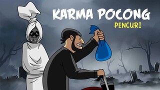 Karma Pocong Pencuri - Kartun Hantu