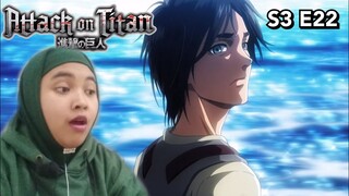 THE SEA.... | Attack On Titan Season 3 Episode 22 REACTION INDONESIA