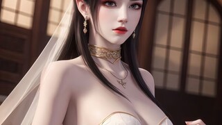 【AI-Queen Medusa】White wedding dress