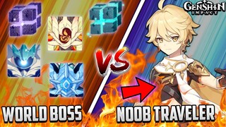 Noob Traveler vs Semua World Boss !! ~ Genshin Impact Indonesia