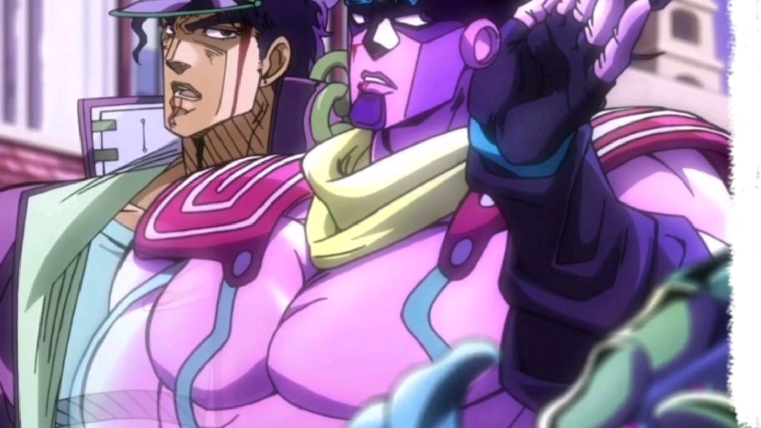 Shin - Jotaro Kujo and his stand Star Platinum from Jojo's