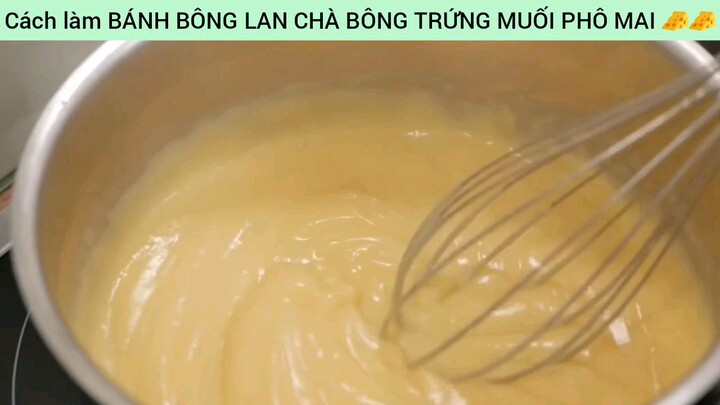 cách làm bánh bông lan chà bông trứng muối