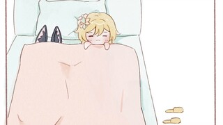 หญิง : เสี่ยวตี้ ทำไมเธอมาอยู่บนเตียงฉันล่ะ?