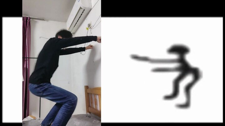 Stickman Electro Dance - Real Person Imitates Electro Dance as a Mockery