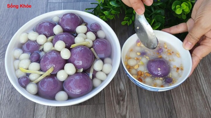 Chè Trôi Nước Khoai Tím để ăn 3 ngày vẫn mềm ngon