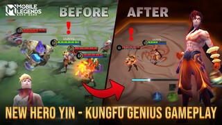 NEW HERO YIN KUNGFU GENIUS GAMEPLAY | NEW 1V1 DOMAIN ULTIMATE | MOBILE LEGENDS