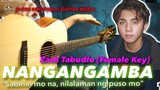 Nangangamba female key Zack Tabudlo Instrumental guitar karaoke cover with lyrics