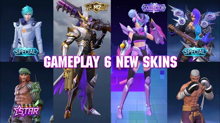 GAMEPLAY 6 NEW SKIN MOBILE LEGENDS - WANWAN COLLECTOR SKIN - FEBRUARY STARLIGHT SKIN 2021