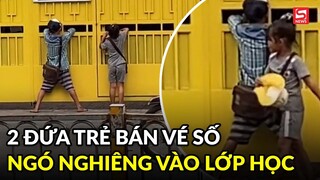 Xót xa cảnh 2 đứa trẻ đứng ngó nghiêng qua khe cửa nhìn vào lớp học