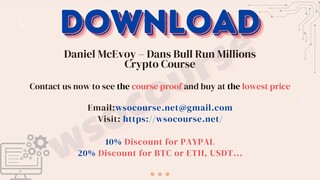 Daniel McEvoy – Dans Bull Run Millions Crypto Course