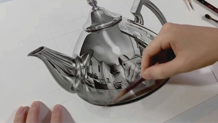 Drawing a highly reflective pot