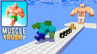 Monster School: MUSCLE RUSH RUN CHALLENGE - Minecraft Animation