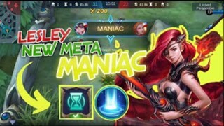 LESLEY MANIAC GAMEPLAY : NEW META UNLEASH ! FAST ITEM BUILD 100%