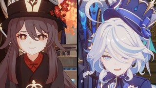 فوفو وهوتارو تتواصلان مباشرة عبر الاتصال الصوتي، والوليّ بجانبهما يشعر بالحرج الشديد. #غينشين_إيفكت_