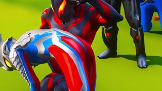 Ultraman Zero is spanked by a monster