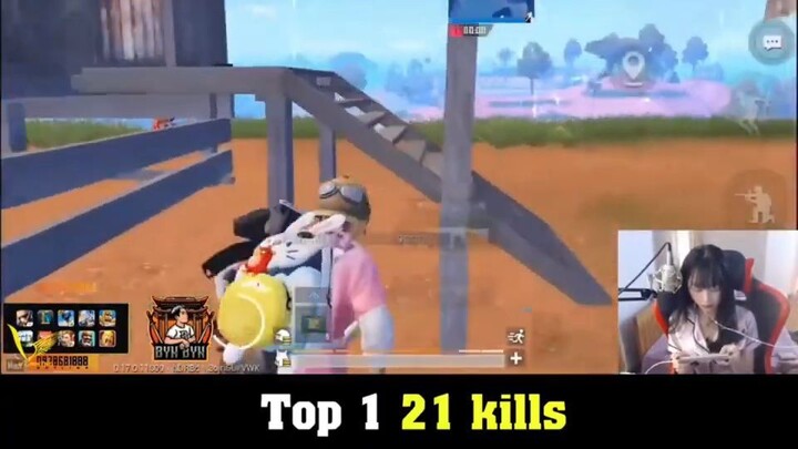 Nữ Stream Nene Pine Solo Squad PUBG Mobile 21kill Top 1P2