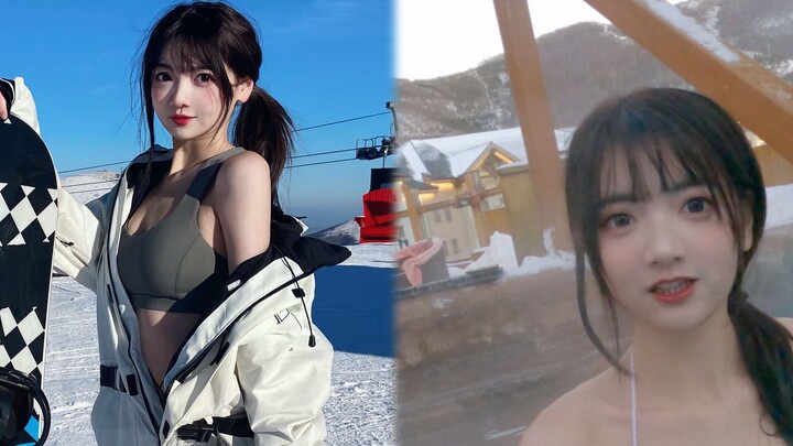 【Girlfriend's Perspective】Skiing with me on hot springs❤by GoPro9