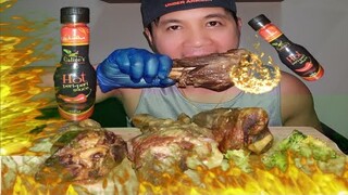 SPICY HOT LAMB LEG  ASMR MUKBANG  ( no Talking )