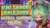 Kuki Shinobu  Best Artifacts ⭐ / Weapon 🗡️ And Team Comps 👯 |PRE-RELEASE|