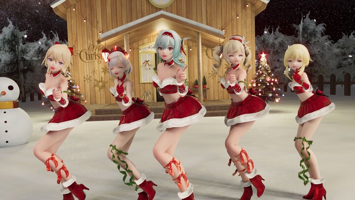 [Genshin Impact MMD] Christmas greetings from 👴 and the Knight Harem Group...