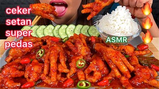 EATING SPICY CHICKEN FEET & RICE *CEKER AYAM SETAN SUPER PEDAS* ASMR Eating Sounds