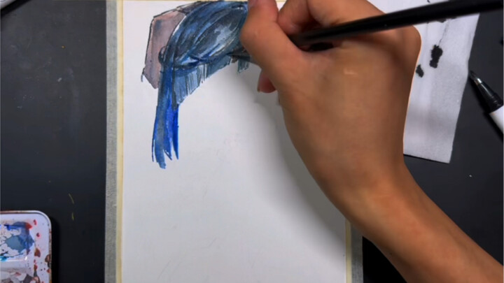 First time using watercolors—I don’t know how to use them, and I’m not even sure if this is the righ