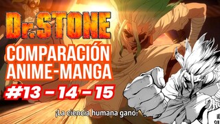 DR STONE REVIEW & COMPARACIÓN ANIME-MANGA CAPÍTULOS 13 - 14 Y 15