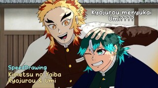 Speeddrawing Kny x oc - Rengoku Kyojurou & Tsukiakari Umi