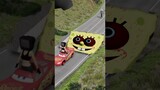 Skibidi Toilets & Dumb Cars Jump Over pit w SpongeBob.EXE to Spinning TV Man's Hand | BeamNG.Drive