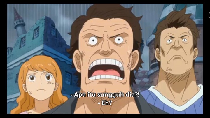 Masyarakat Dresrossa dibuat bingung karena luffy gear fourth