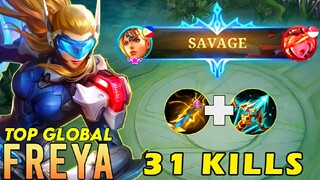 31 KILLS + THIS ITEM  | BROKEN BUILD| UNKILLABLE FREYA | FREYA BEST BUILD 2022 | MUST WATCH | MLBB