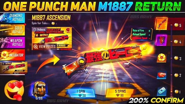 One Punch Man M1887 Return | Next M1887 Skin In Free Fire | One punch man M1887 Gun Skin Return Date