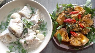 hai món chay.làm từ mít món ăn dân dả rất hao cơm.