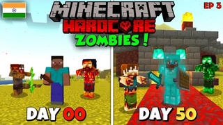 ฉันรอดตาย 100 วันในคติซอมบี้ใน HARDCORE Minecraft!🧟‍♂️ (ตอนที่ 3)