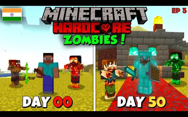ฉันรอดตาย 100 วันในคติซอมบี้ใน HARDCORE Minecraft!🧟‍♂️ (ตอนที่ 3)