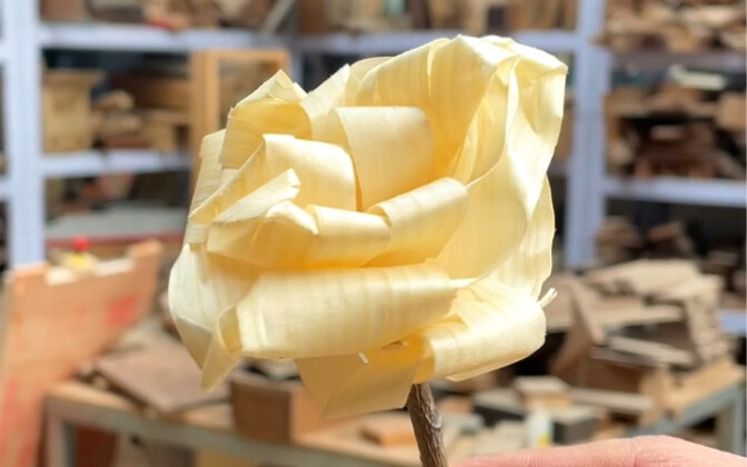 Making a rose out of wood shavings as a gift for my awesome big brother