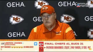 Andy Reid pleased with a soft 41-31 win over the Buccaneers in today's