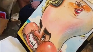 Hilarious Couple In Evenings 🤣😂 || Drawing caricature  #shorts #caricature #funny #StreetArt