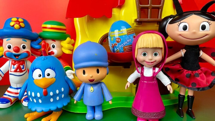 Casinha Colorida Surpresa Com Galinha Pintadinha, Pocoyo, Masha e Luna