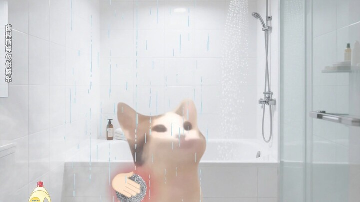 When the wife gets home from the party, she sings in the bathroom.