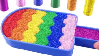 Children's creative slime handmade, making a rainbow ice cream