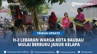 Warga Kota Baubau Sultra Mulai Berburu Janur Kelapa Jelang Lebaran Idul Fitri 2024 di Pasar Wameo