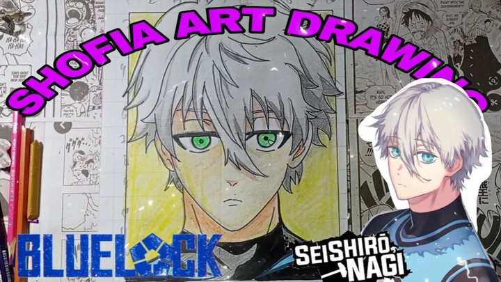 drawing anime blue lock, nagi