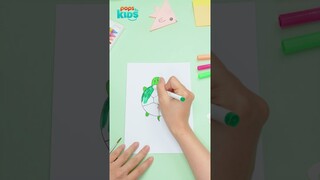 HƯỚNG DẪN CÁCH VẼ VÀ TÔ MÀU CHÚ RÙA 🐢 DỄ THƯƠNG DÀNH CHO BÉ | Bút Chì Màu Ma Thuật🎨 | POPS Kids