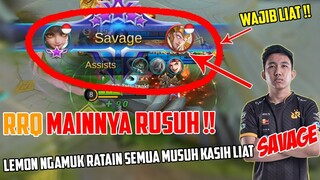 RRQ MAIN RUSUH !! LEMON NGAMUK KASIH TAU CARA SAVAGE PAKAI WAN WAN MUSUH DIRATAIN MOBILE LEGENDS