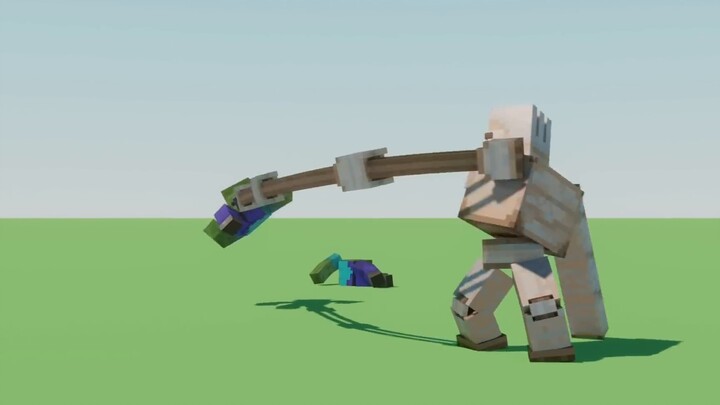 Minecraft "It's Iron Golem 145" funny dubbing: Zombies provoke Iron Golem to discover the secret of 
