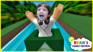 Ryan and Daddy Game Night! Let's Play Roblox Box Slide down with Ryan's Family Review!